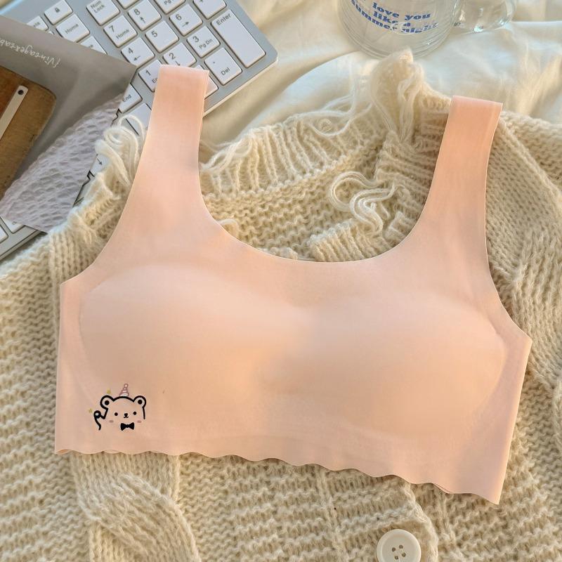 Teen Girls Cartoon Seamless Vest Style Bra For Puberty Development