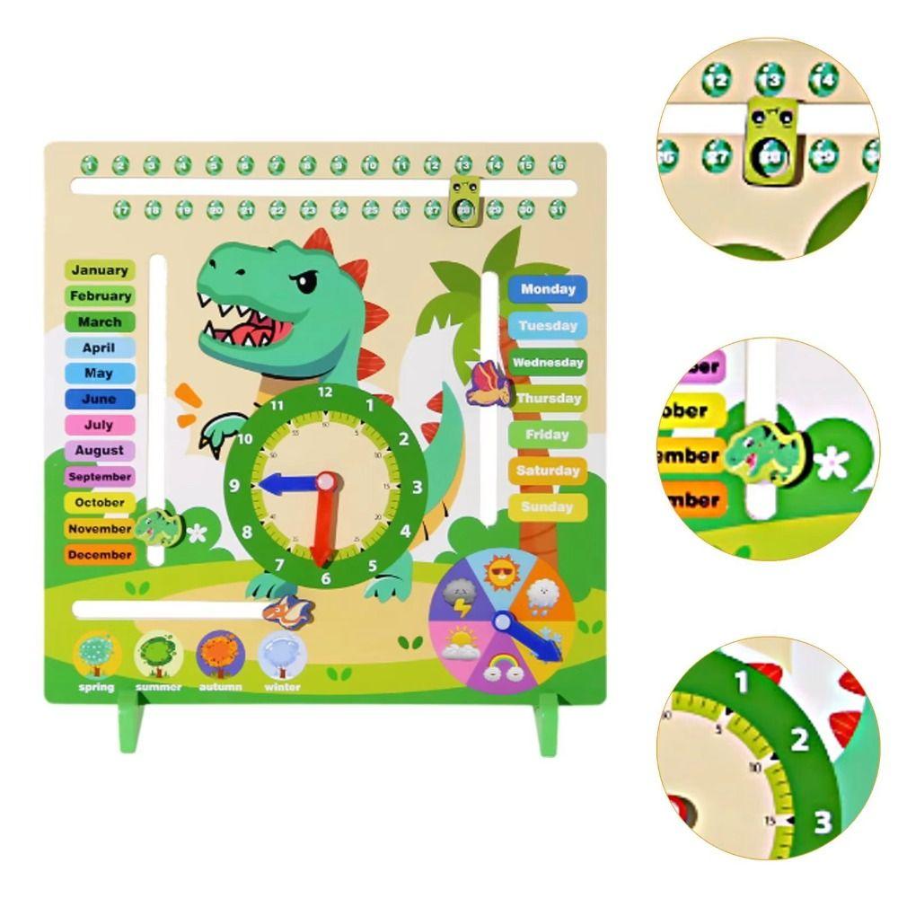Early Education Daily Calendar Teaching Clock Puzzle Kids Wooden Montessori Toys  Party Trip