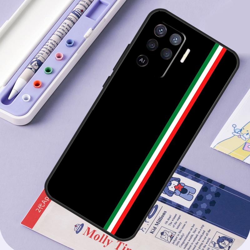 Italian Italy Flag For Oppo A40 A60 A80 A94 A74 A54 A15 A18 A38 A58 A78 A98 A16 A76 A96 A57 A17 A77 A5 Pro Case