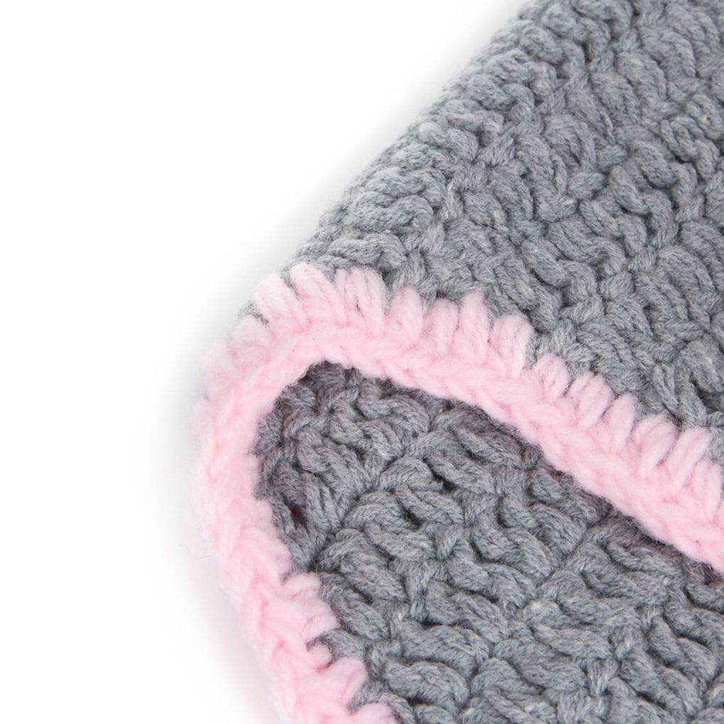 Kreskówkowy Uroczy Noworodek Rekwizyty do Zdjęć Strój Kostium Królik Dzianinowa Czapka Spodnie Zestaw Dodatek do Zdjęć Niemowlaka