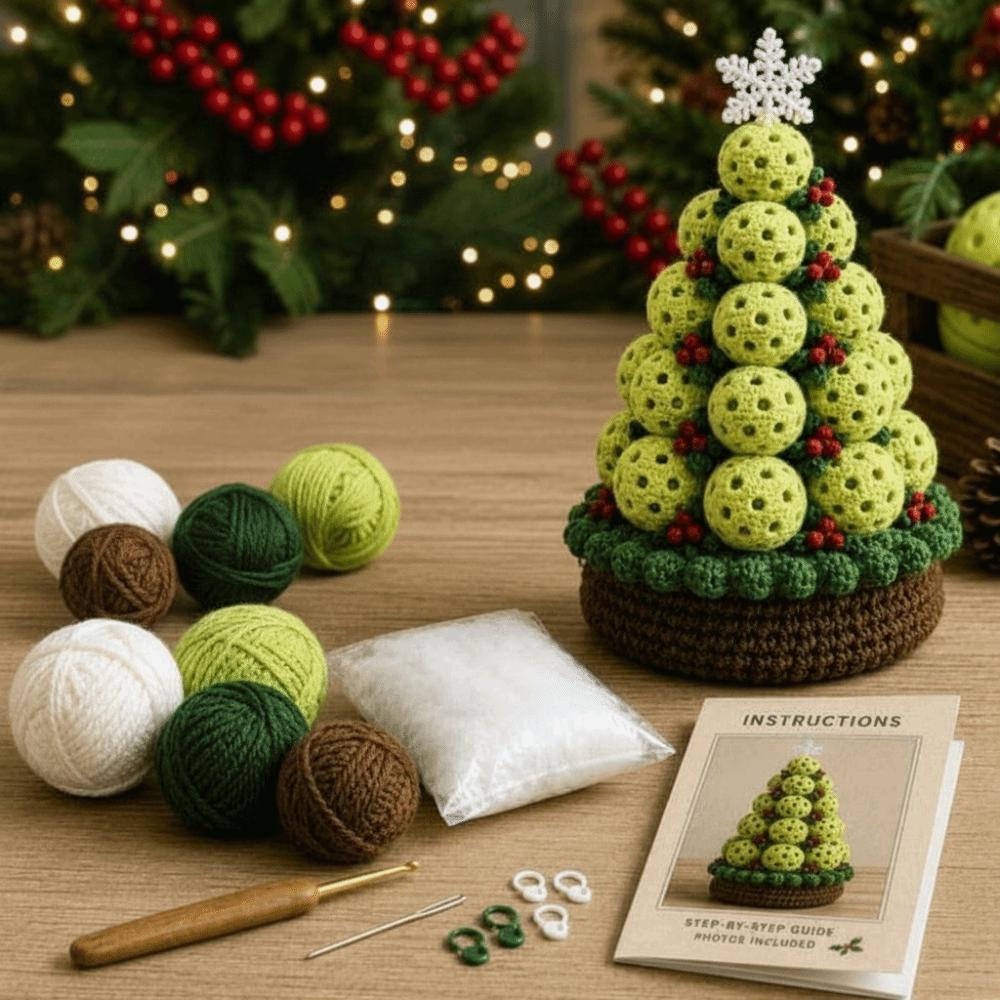 3D Knitted Christmas Tree Craft Set Sports Ball Christmas Tree Material Kit Home Decoration