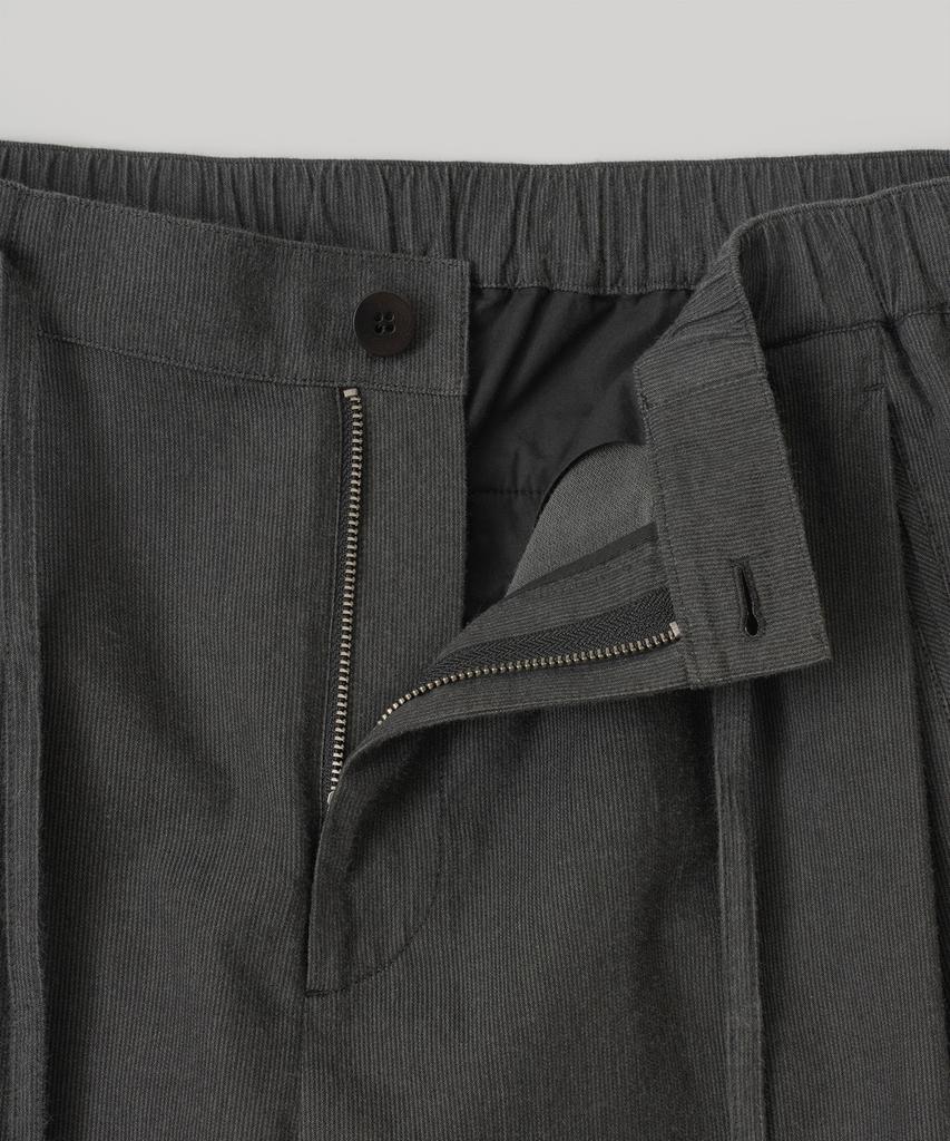 ANOTHER OFFICE Pique Chambray Easy Pants (Black-Stripe)