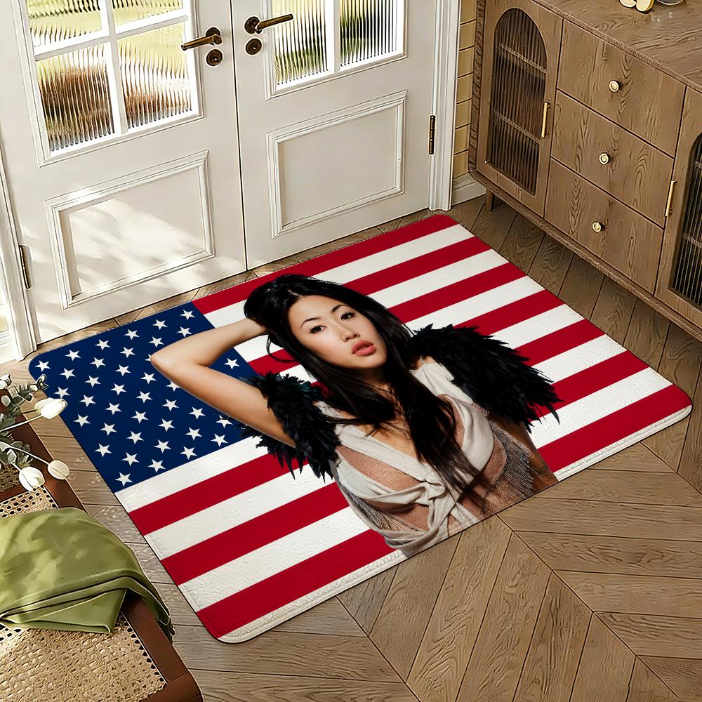 Singer Beabadoobee Music Floor Mat Soft Thickened Absorbent Non-Slip Bedroom Living Room Door Mat Home Decor Flannel Rugs
