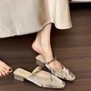 Fashion Baotou Half Slippers Women's Spring/Autumn New Shallow Mouth Pumps Women Interior Height Increase Large Size