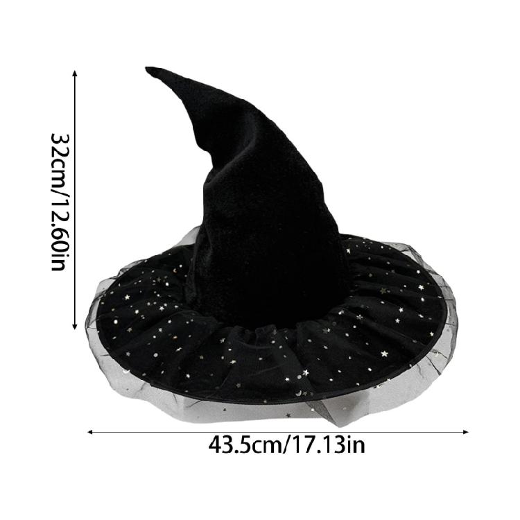 Gorgeous Witch Hats Vintages Girls Hat Gothicism Wizard Hat Carnivals Witch Hat for Standout Halloween Costume