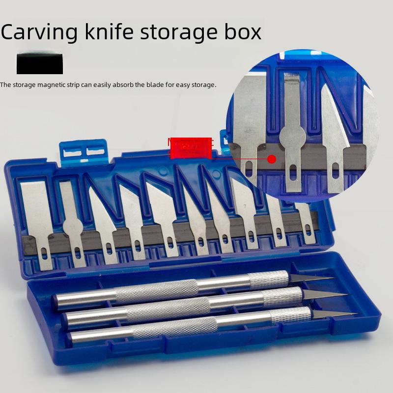 13-Piece Carving & Utility Knife Set with Detergent Bottle, Film, and Paper Cutting Tools