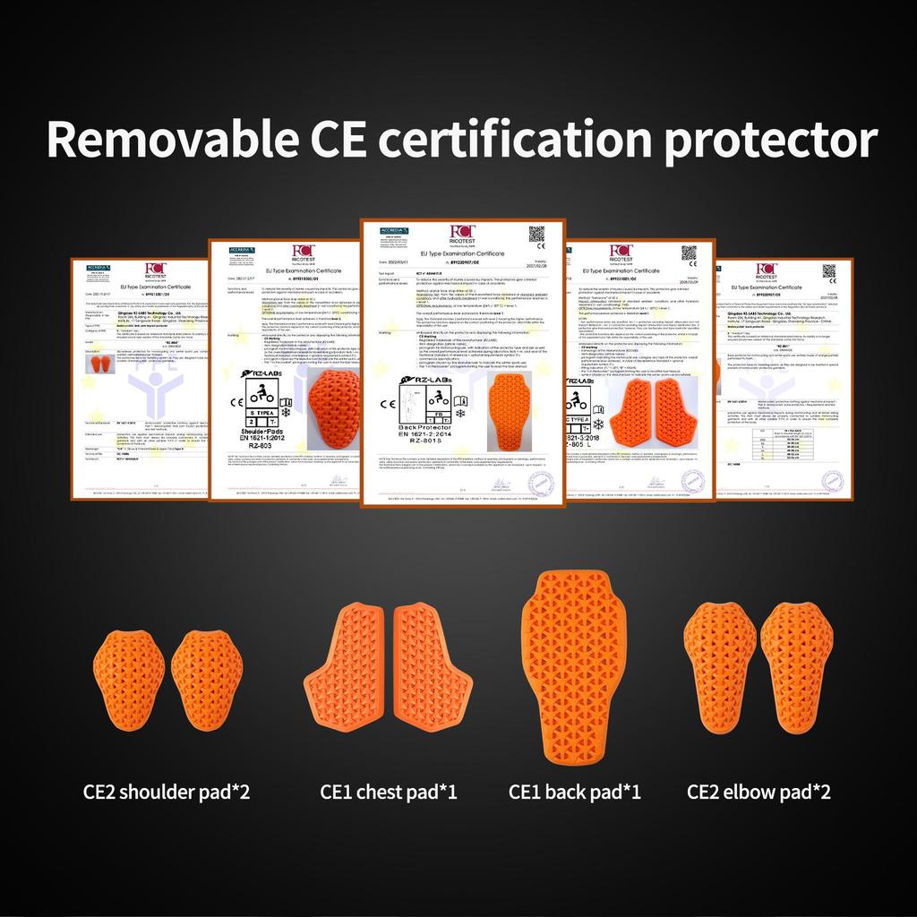 Wosawe Ανδρικά Ρούχα Αναβάτη με Πιστοποίηση CE Προστατευτικά Στήθους για Οδήγηση Προστατευτικά Πλάτης Προστατευτικά Ώμων & Αγκώνων Αφαιρούμενα Μαλακά Προστατευτικά Μπουφάν Μοτοσικλέτας
