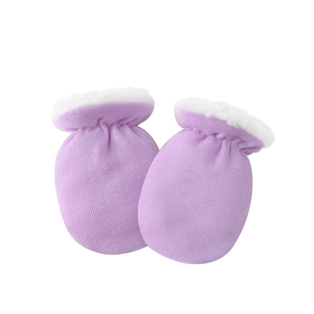 Varm ull nyfødte votter for gutt jente Godteri ensfarget småbarnshanske Høst Vinter Anti-ripe ansikt Cashmere Baby hanske