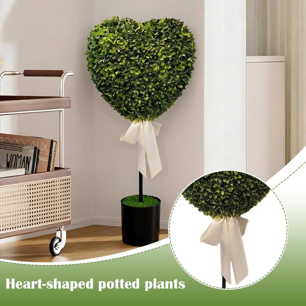 Fake Heart Plant 82cm Artificial Greenery Potted Plant Home Decor Garden Decoration Plastic Heart Shrub For Anniversary Party