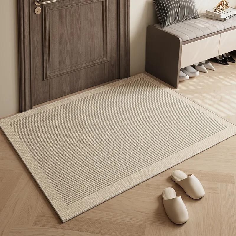 Home Entrance Mats Porch Scratching Ground Mat Simple Striped Modern Style Carpet High Quality Tpr Bottom Non-Slip Durable Rugs