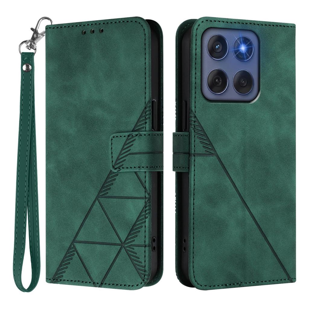 For Motorola Edge (2025) 5G/Motorola Edge 60 Fusion 5G Leather Case with Hand Strap Wallet Stand Phone Cover