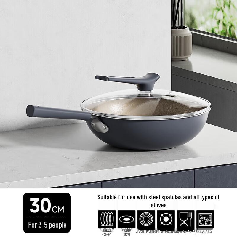 

Hong Chu 30cm Titanium Ceramic Non-stick Wok
