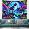 1 Pc Fluorescent Dinosaur Shark Tapestry Ultraviolet Black Light Landscape Tapestry Bedroom Living Room Home Decoration Wall