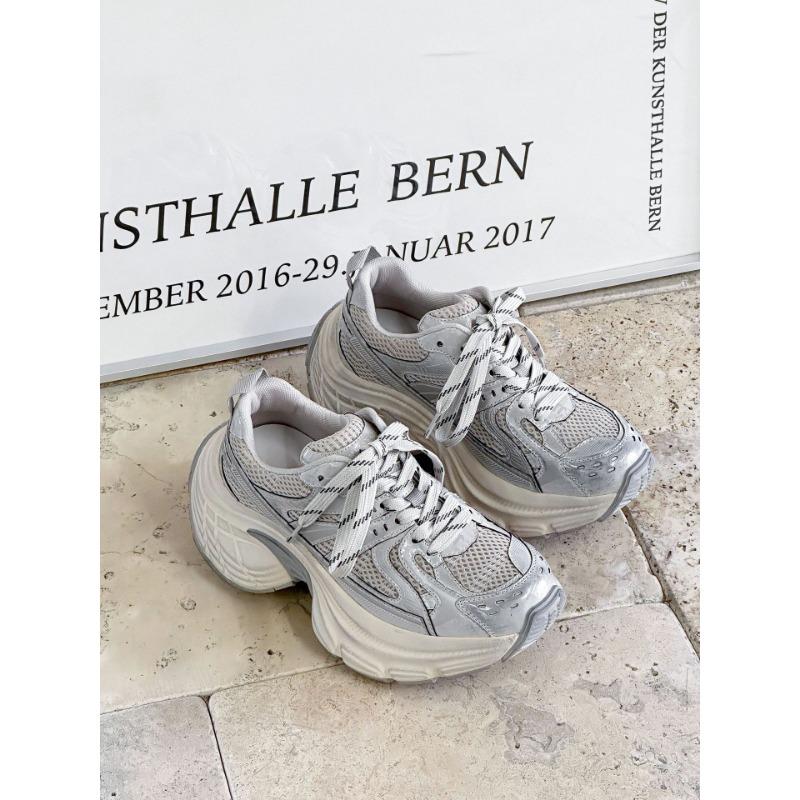 Thick-soled dad shoes women's new height increase small 6cm trend old mesh breathable sports casual shoes