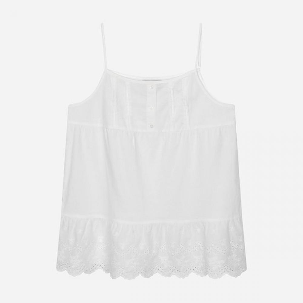 Thursday Island Women Embroidered Contrast Sleeveless Blouse T264mbl279w white (WH)/S