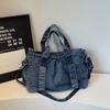 Lazy Denim Bag Women's 2026 New Fashionable Large-capacity Casual Handbag Student Class Commuter Bag