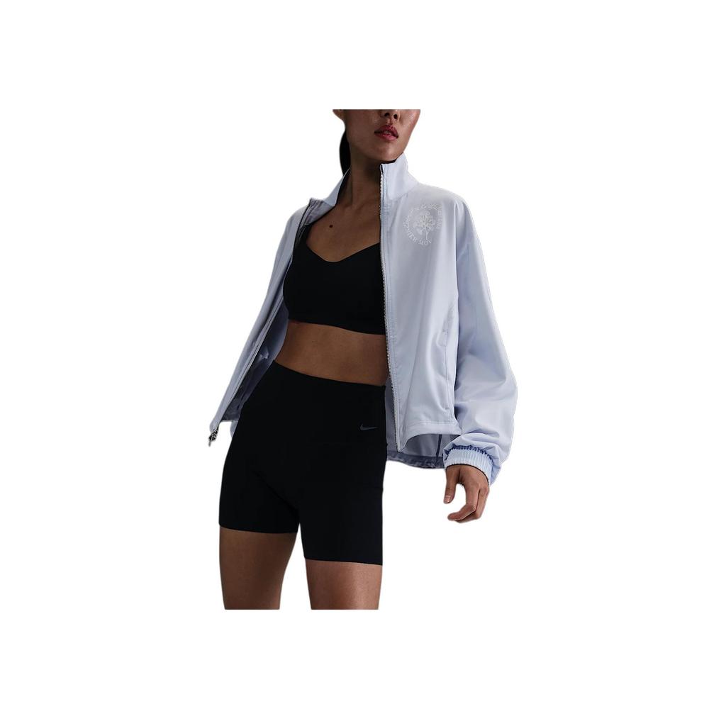 Nike Zipper Logo Loose Long Sleeve Jacket Women Jackets White HV5010-085