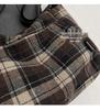 Retro Plaid Plush Shoulder Tote - Classic Large Capacity for College Students