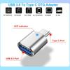 NNBILI 1-5pcs USB 3.0 To Type C Adapter LED OTG To USB C Male To USB A Female Connector For HUAWEI Samsung Xiaomi POCO Adapters 3