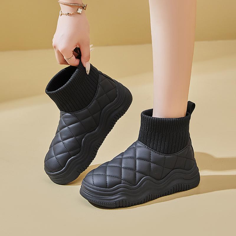 Snow Boots New Winter Velvet Thickened Warm Platform Shoes Socks Boots Cotton Shoes