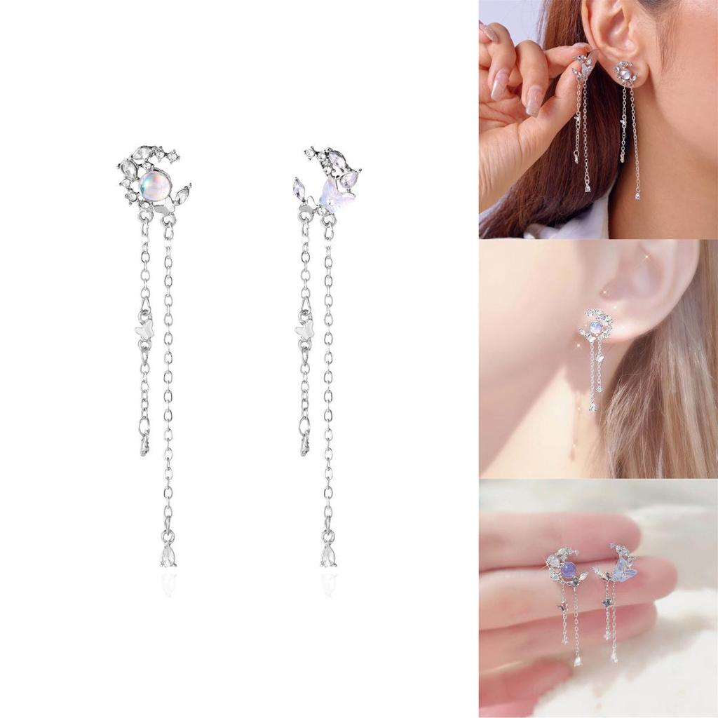 Animalinspired Butterfly Dangle Earrings With Rhinestones For Daily Wear Women