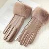 Thicken Women's Leather Gloves Thermal Lined Women's Winter Thermal Gloves  Cold Weather