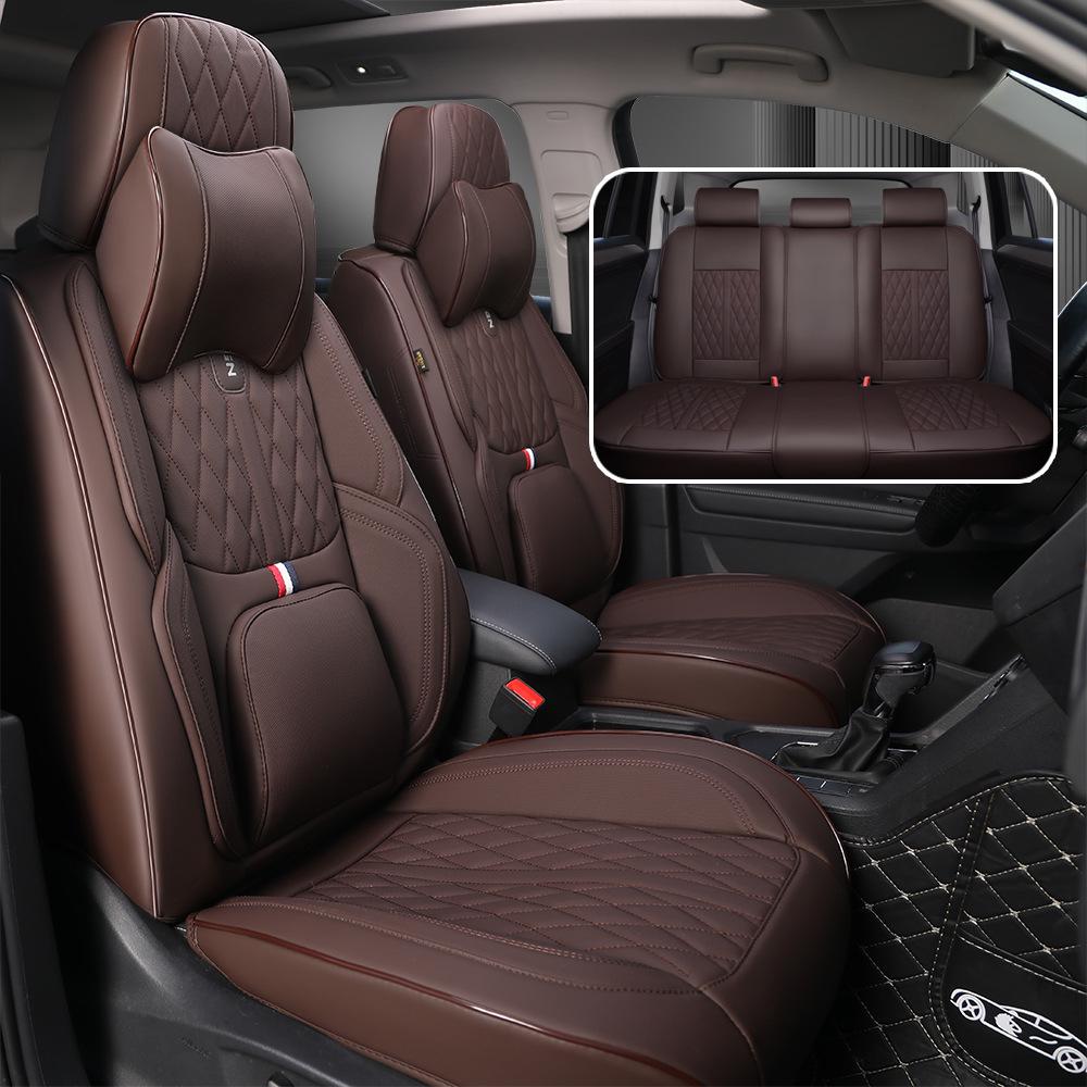 Universal Nappa Leather Car Seat Cushion Set: All-Season, Full Surround, Five-Seat Cover