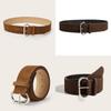 Retro Street Style Solid Color Suede Women Casual Wide Belt For Daily Outfits