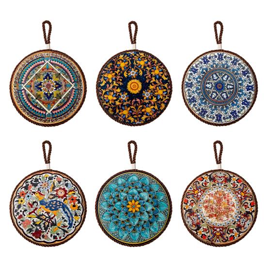 Ceramic Coasters Heat Insulation Mat for Kitchen Dining Anti-Scalding Cork Bottom Bowl Cup Mat Table Home Decor