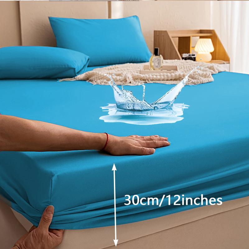 

1 шт. Простыня на резинке высокого качества, Водонепроницаемый протектор матраса без наволочки - Премиальная микрофибра, Дышащий наматрасник с карманами 90*200cm（only sheet）