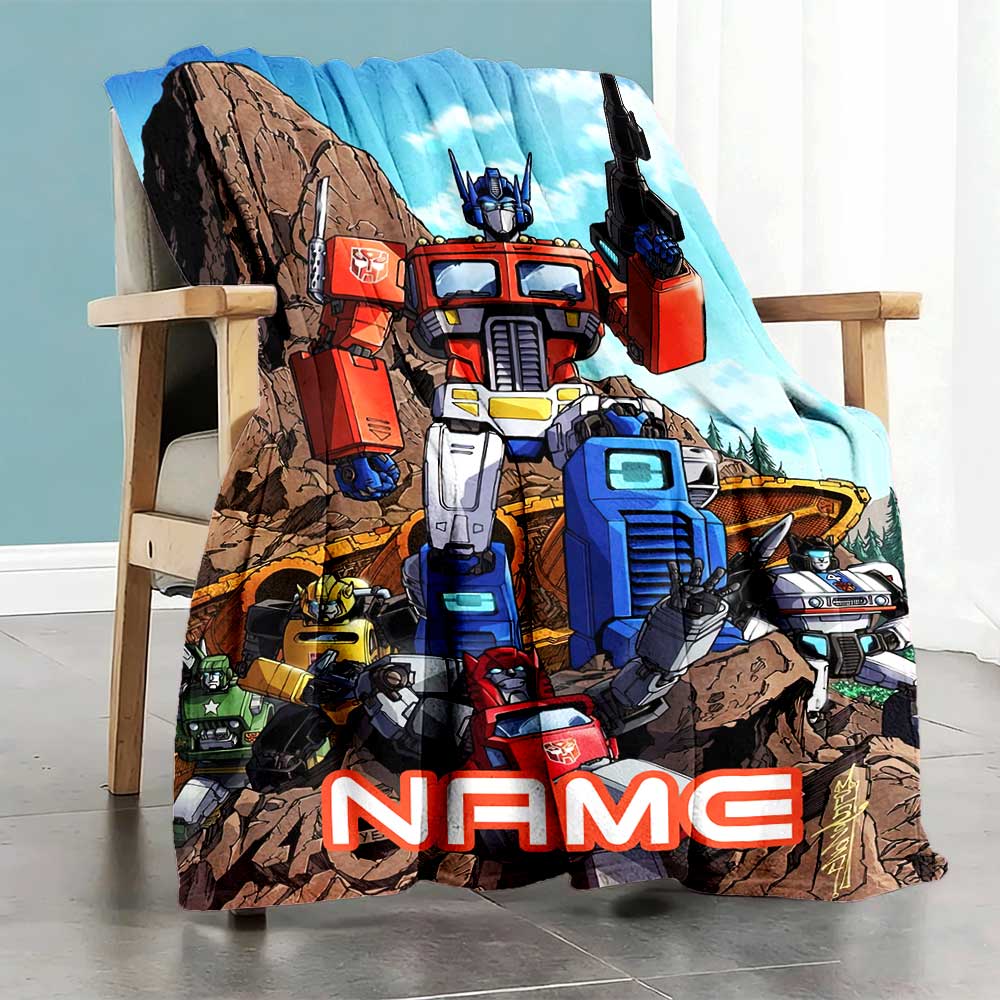 Love Transformers (19) Personalized Text Blanket Lightweight Personalized Blanket Comfortable Perfect for Home Decor Couch Sofa Picnics
