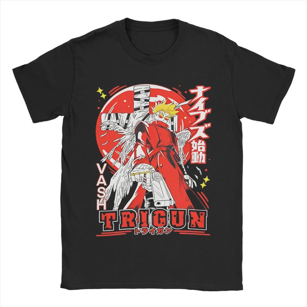 TRIGUN STAMPEDE Trigun Nicholas D Stampede Graphic Print TShirts Men Women Fashion Crewneck Cotton Tees Harajuku Oversized Tops