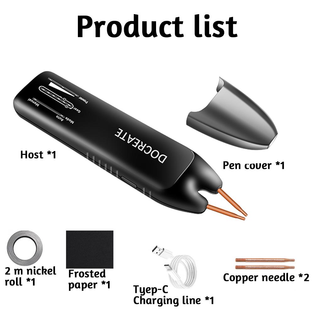 Handheld Spot Welder DIY Adjustable Portable Digital LED Display Color Screen Welding Automatic Trigger for 18650 Battery