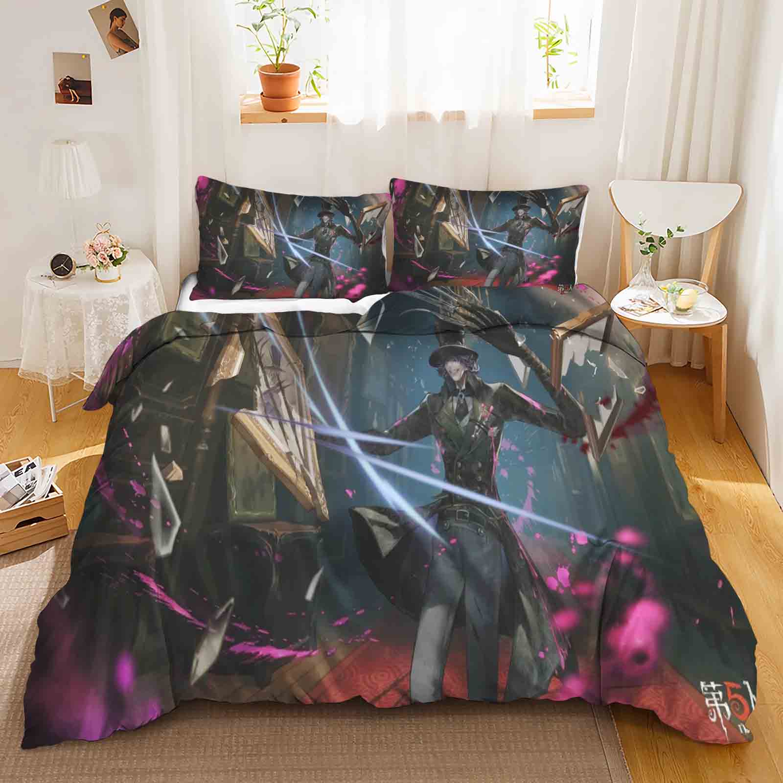 Identity Anime, Home Bedroom Comforte Nordic polyester material, suitable for children and adults, 3-piece set 135x200cm