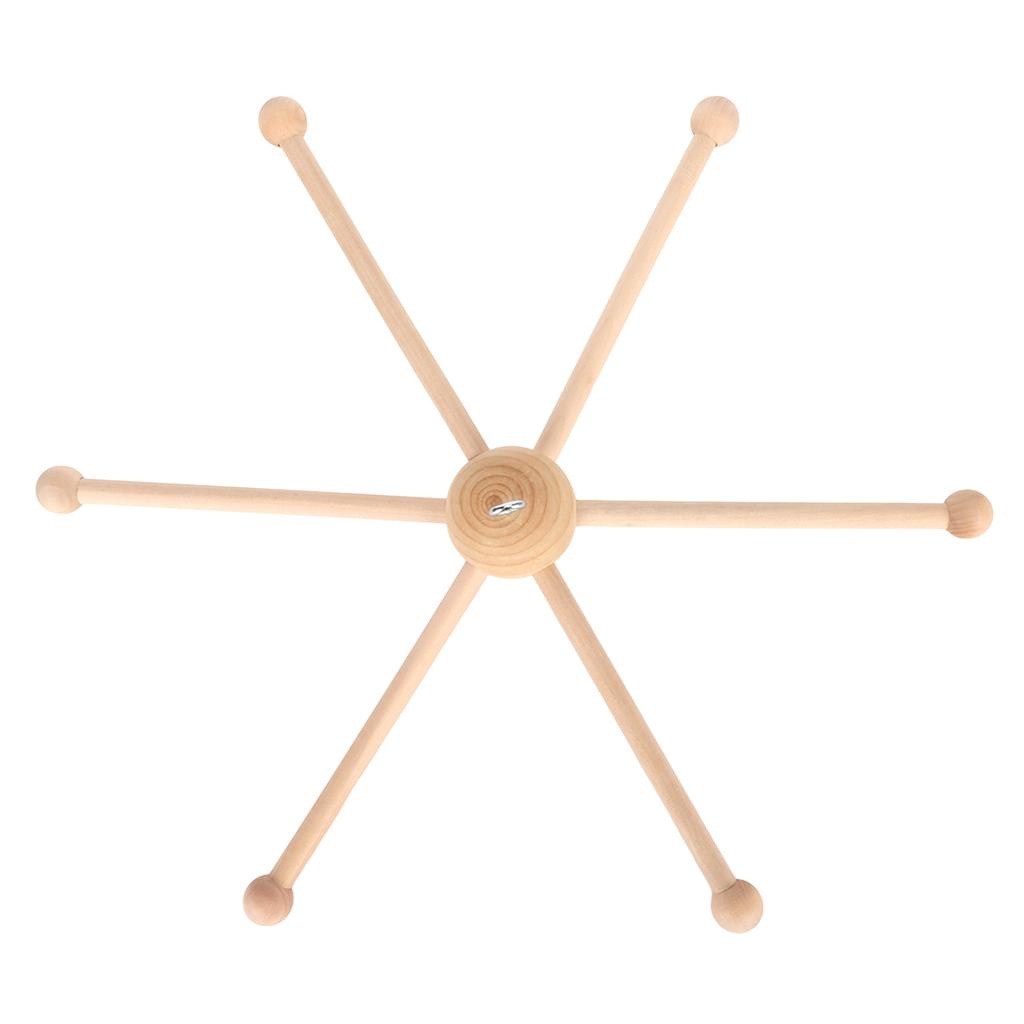 Struttura in Legno Culla per Bambini Appendiabiti Sferico Sei Gambe Mobile in Legno per Bambini per Carillon Letto Giocattolo Decorazione