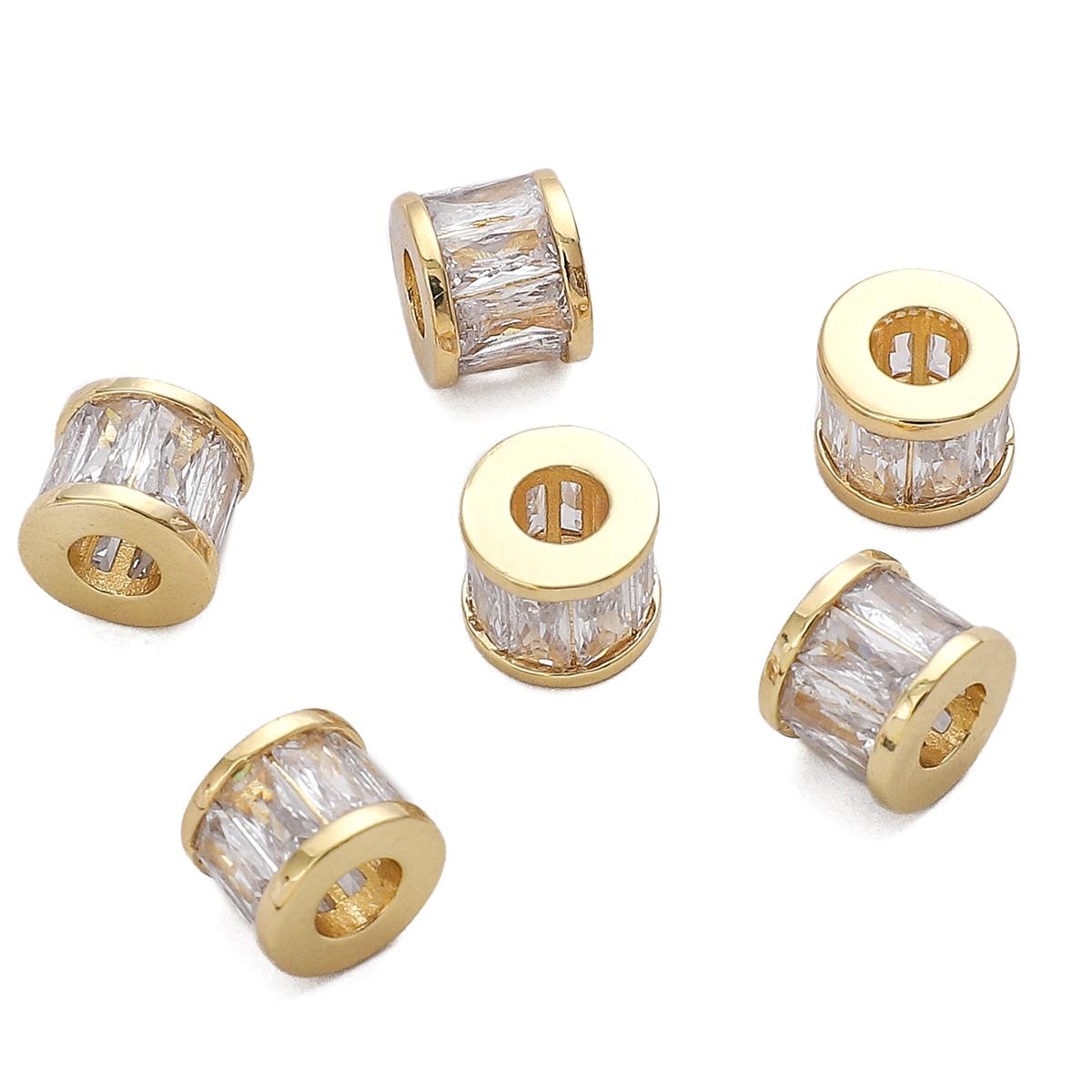 

Медный инкрустированный циркон, римская бочонка, бусина-перегородка для изготовления ювелирных изделий своими руками, аксессуары для рукоделия 7x8mm