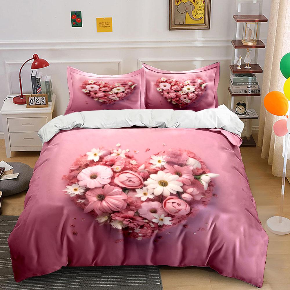 Romantic Floral Set For Decoration Kid'S And Adults' Bedroom Decor, Exquisite Three-Piece Bedding Set Gift