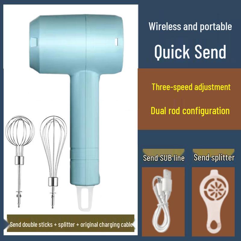 Handheld Wireless Electric Egg Beater & Frother for Baking