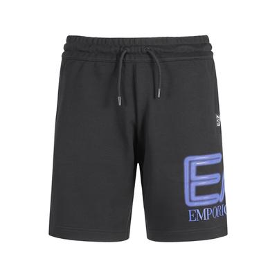 EA7 SS24 Logo Print Lockere Bermuda Freizeithose Herrenshorts Schwarz 3DPS76-PJSHZ-1200