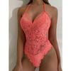 Women's Hollow Crotchless Bodysuit Slim Fit Erotic Mesh Lace Jumpsuit Bodysuit Summer Sexy Fashion Sleepwear Dress