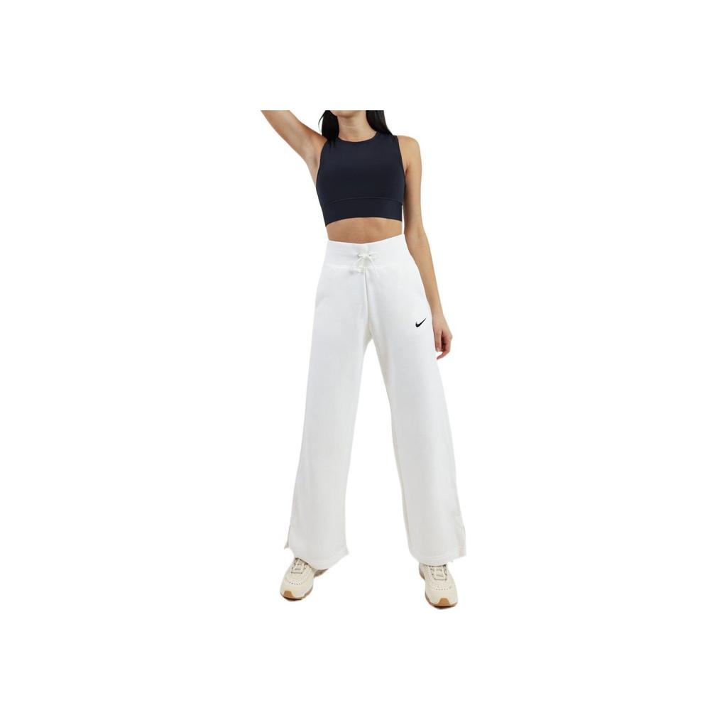 Nike High-Waisted Fleece Joggers with Split Hem and Drawstring Women Bottoms White DQ5615-133