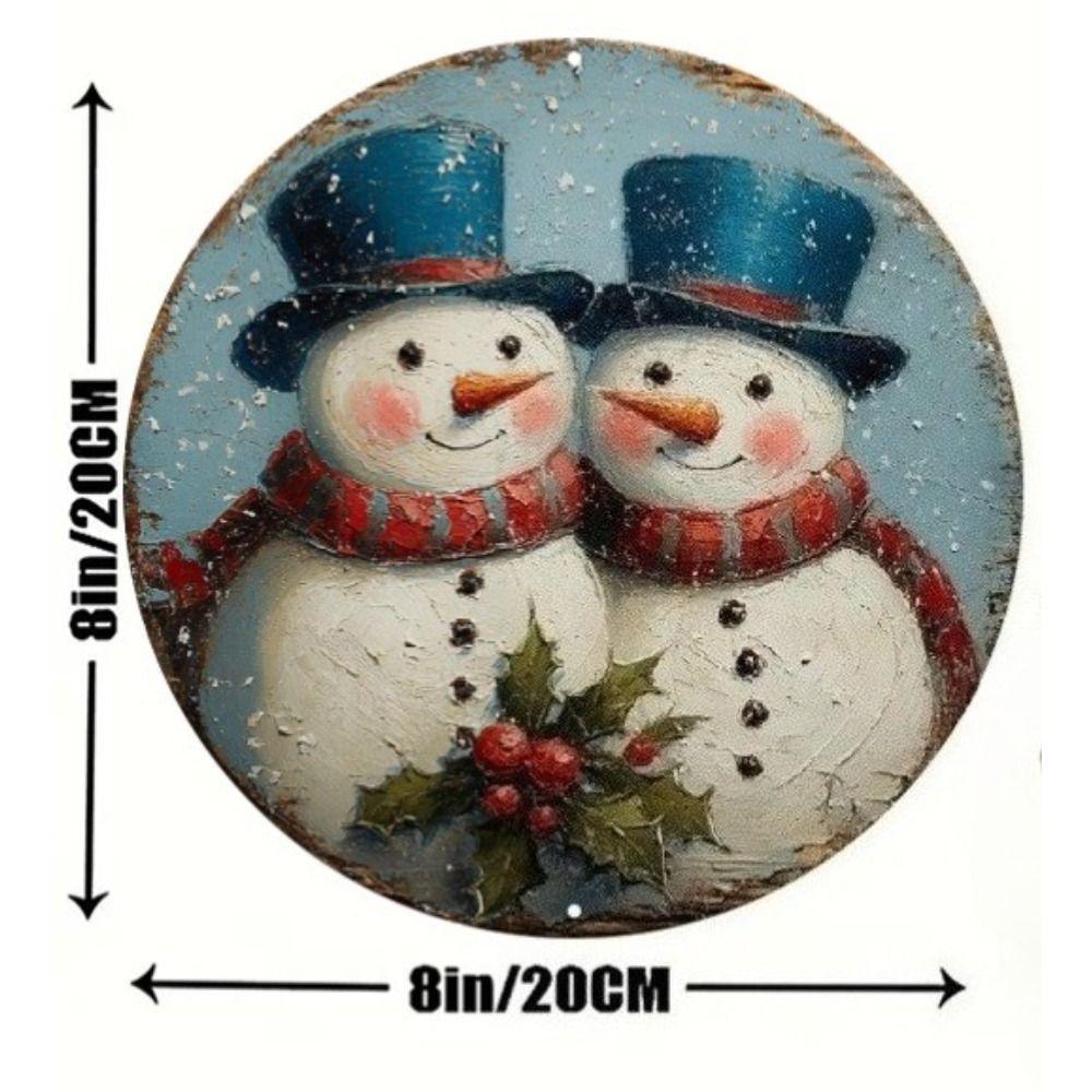 Vintage Metal Sign Blue Deer Merry Christmas Retro Tin Plate Wall Decor Home Holiday Gift 20 Cm