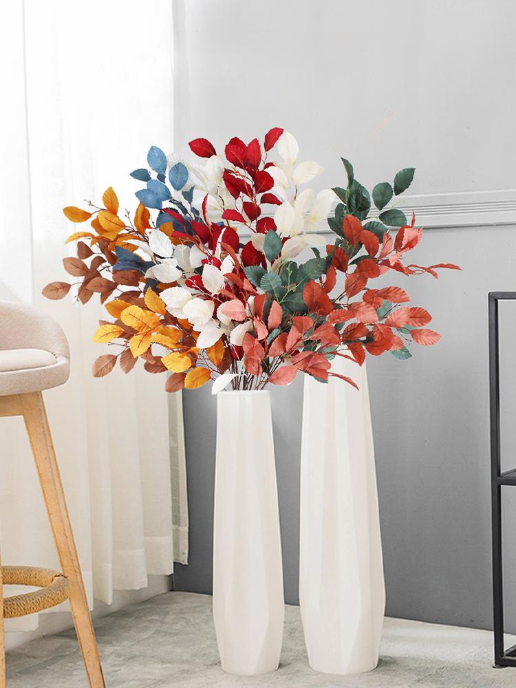 Artificial Rose Leaves Stem Floral Arrangement Supplies DIY Artificial Flowers Tool for Bouquet Wedding Party 40.55in