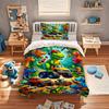 2/3Pcs Dinosaur Monster Truck Duvet Cover Set(1 Duvet Cover & 1/2 Pillowcase) Soft Kids Bedding Set Ideal Bedroom Decor Gift