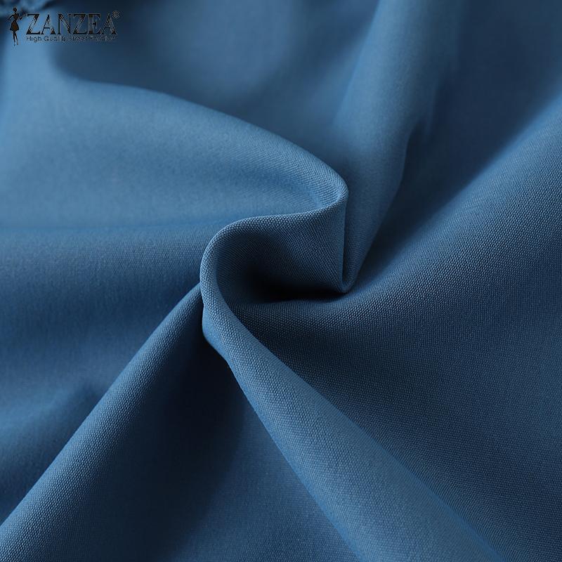 ZANZEA Women Summer Round Neck Layered Ruffle Short Sleeve Lace Blouses