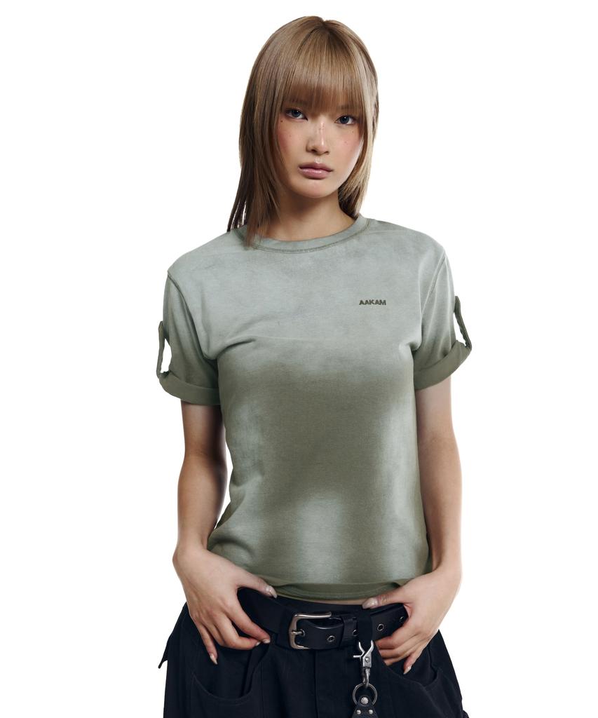 AAKAM Dirty Mist Roll-Up Half Top (Khaki)