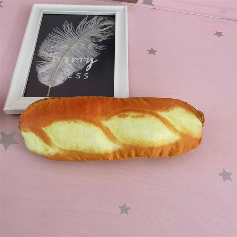 Cute Cartoon Toast Plush Pencil Case For Kids School Supplies Storage