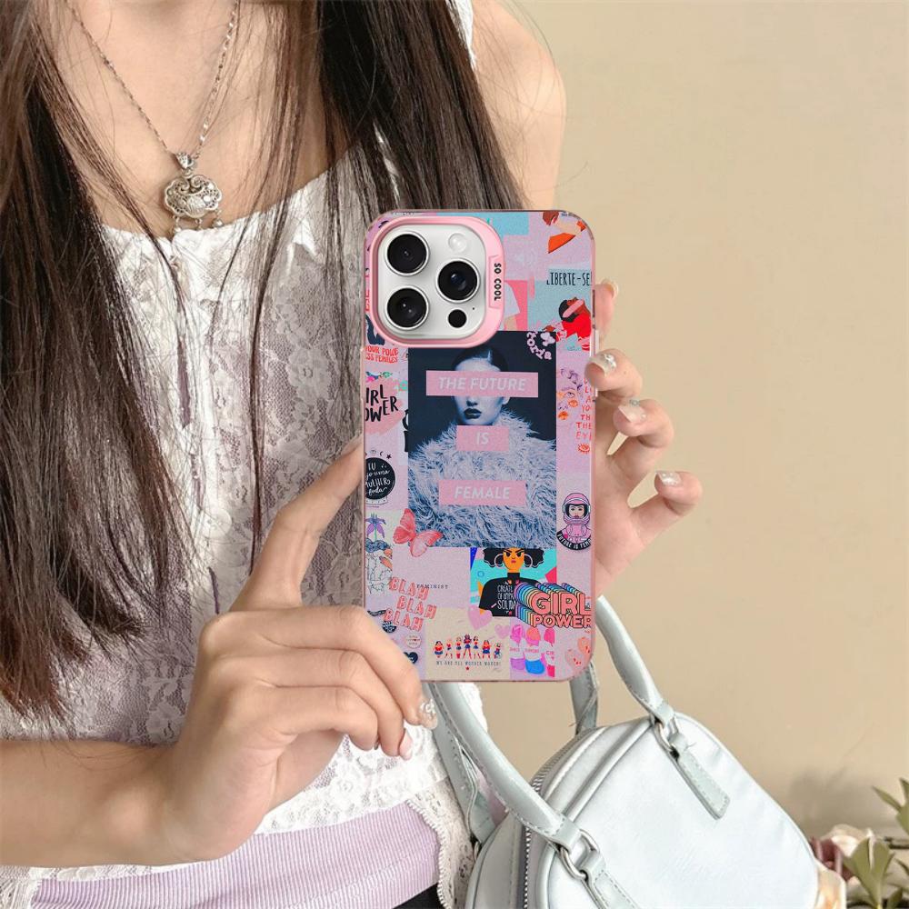 Feminist Feminism Power Girls Phone Case For iPhone 16 15 14 13 12 11 Pro Max X XR XSMAX 8 7 Plus Matte Shockproof Back Cover