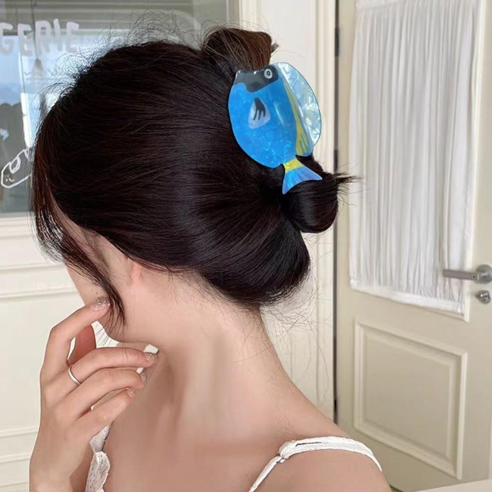 Cartoon Large Shark Clip Ocean Series Acrylic Hair Claw Creative Fish Hair Claw  Daily