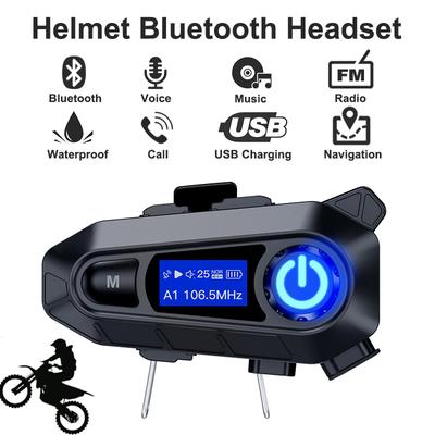Bezdrátová Bluetooth sluchátka s motocyklovou přilbou Nové Motos Automaticky přijímají hovory Hudba Sluchátka Inteligentní redukce hluku